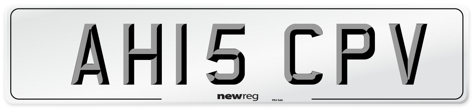 AH15 CPV Number Plate from New Reg